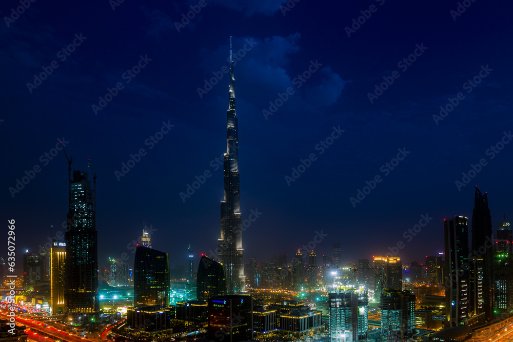 beautiful cityscape of dubai, The Burj Khalifa is a skyscraper in Dubai, United Arab Emirates. It is the world's tallest building.
