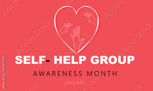 Self Help group awareness month. background, banner, card, poster, template. Vector illustration.