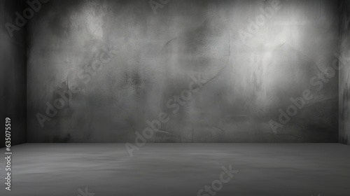 Dark grey empty wall, Interior background for presentation, Generative AI