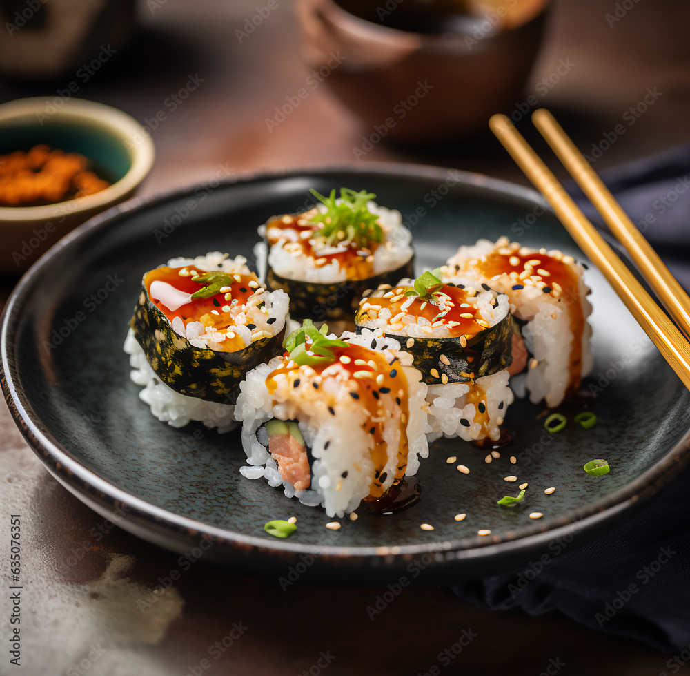 sushi with salmon sushi with salmon