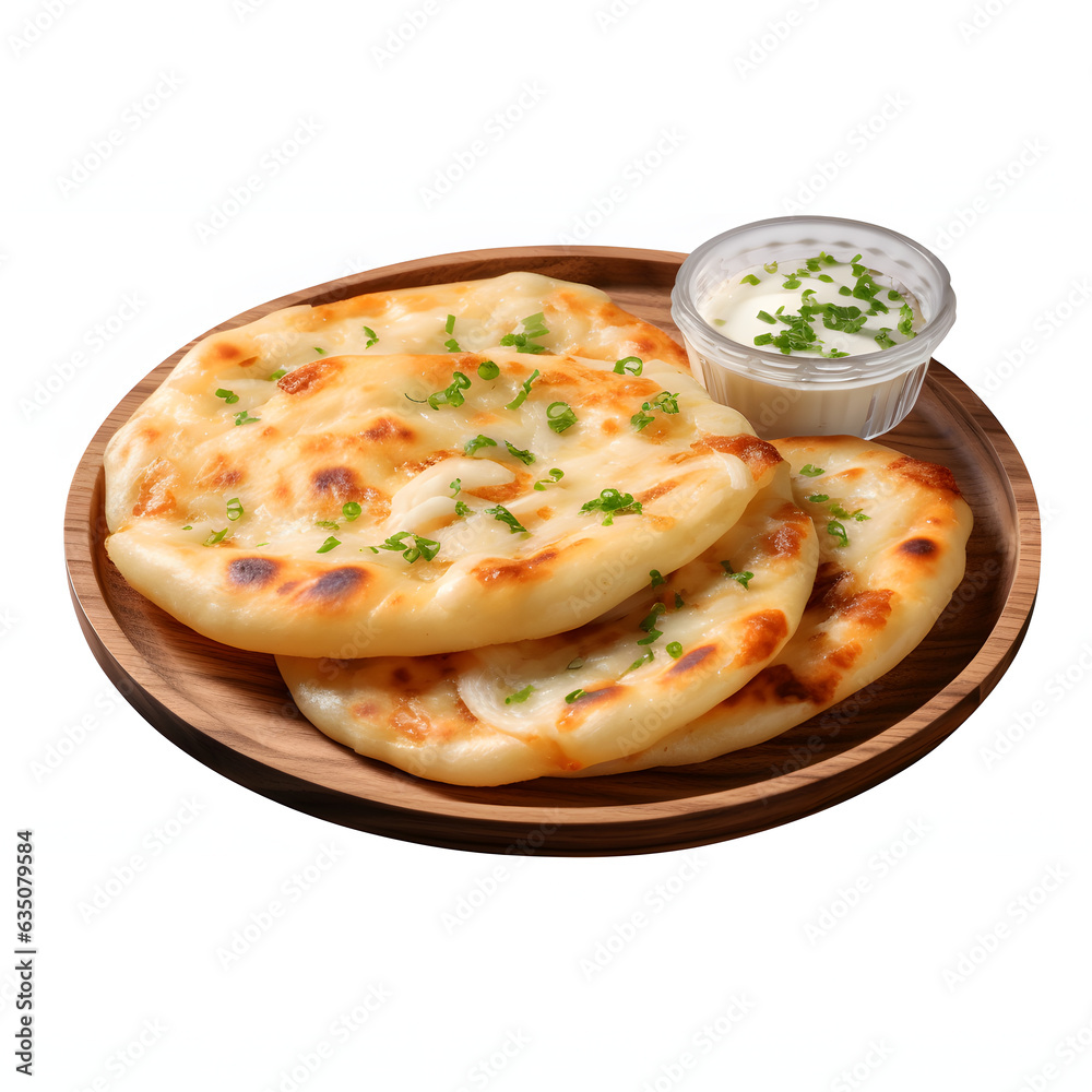Delicious Indian Naan Bread, Plate of Naan Isolated on white Background Delicious Indian Naan Bread, Plate of Naan Isolated on white Background