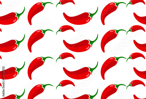Chili peppers seamless pattern. vector illustration EPS 10