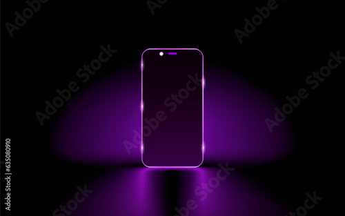 Smartphone mobile screen, technology mobile display light. Vector illustration