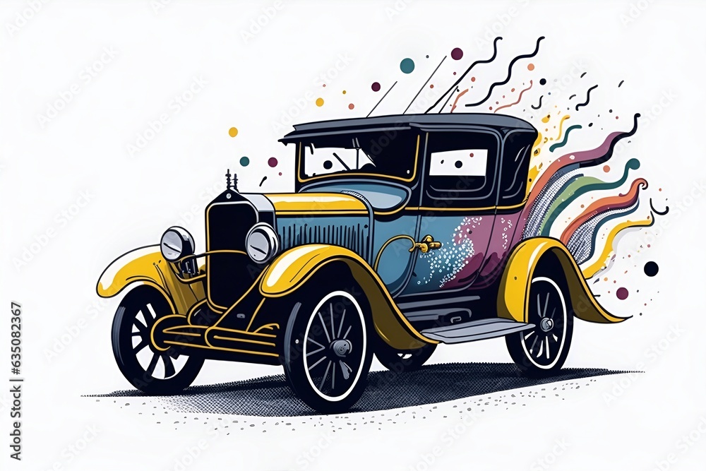 1920s retro style car. AI generated illustration