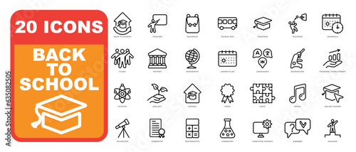 Back to school vector icon set. Icons perfect for website and infographics.