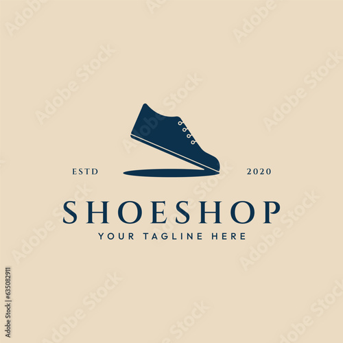 shoe shop simple logo vintage icon vector illustration design minimalist