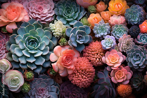 bouquet of colorful succulent 