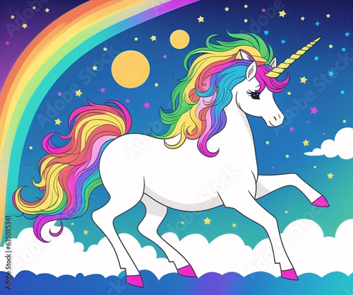 Enchanted Unicorn with a Rainbow Mane