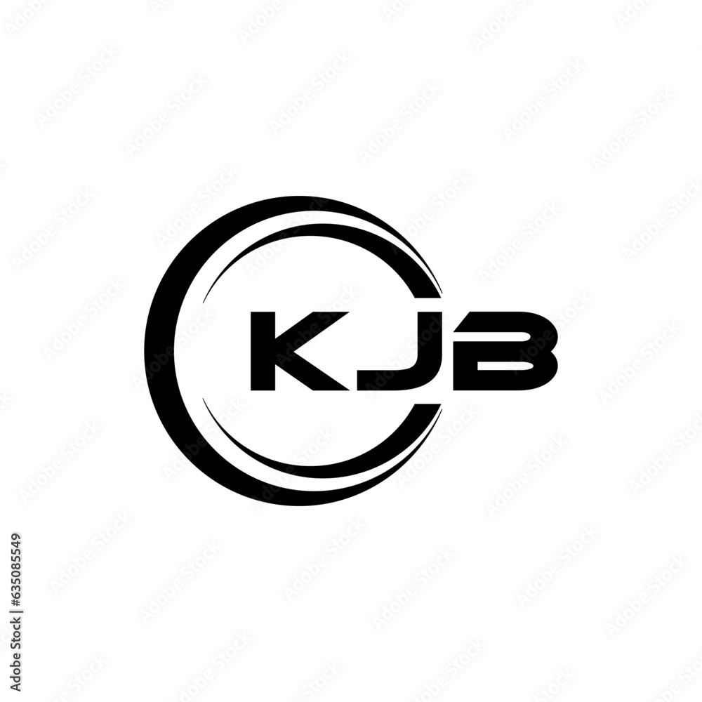 KJB letter logo design with white background in illustrator, cube logo ...
