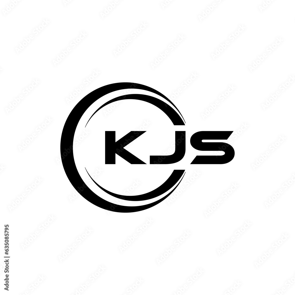 KJS letter logo design with white background in illustrator, cube logo