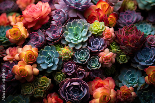 bouquet of colorful succulents