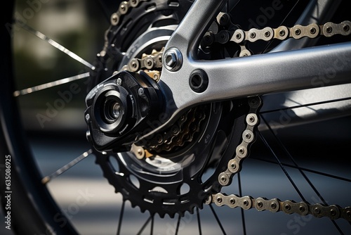 Bicycle wheel close-up.
