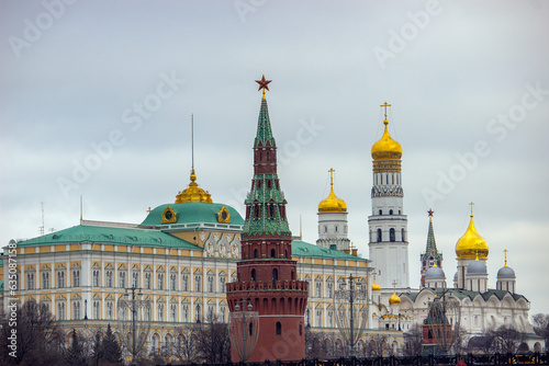 View on the center of Moscow in cloudy weather.