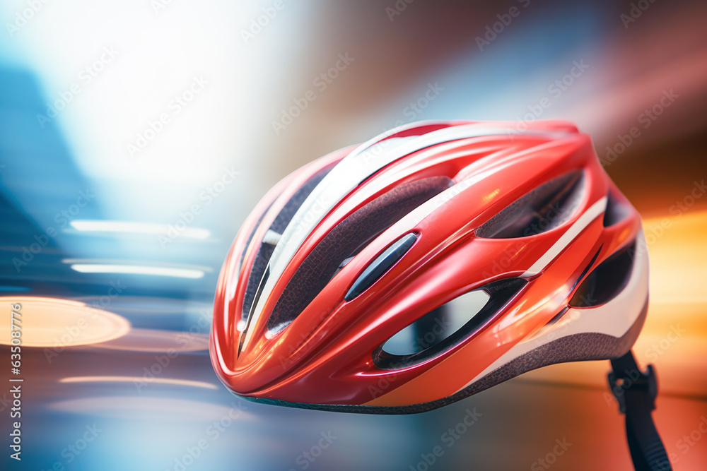 Enjoy the Empty Road: A bicycle helmet, a perfect for a fun and healthy summer ride along the tranquil street. Enjoy the Empty Road: A bicycle helmet, a perfect for a fun and healthy summer ride along the tranquil street.