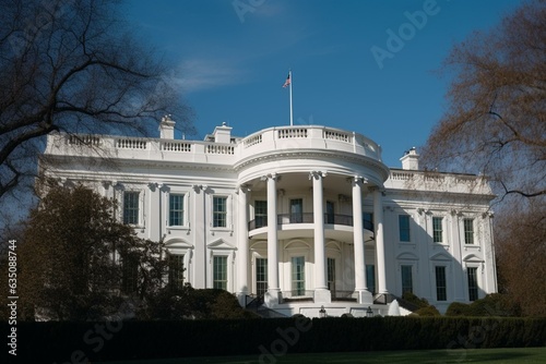 Unobstructed view of White House. Generative AI
