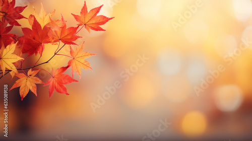 Autumnal Delight  Vibrant Maple Leaves Embracing the End of Year Festivities