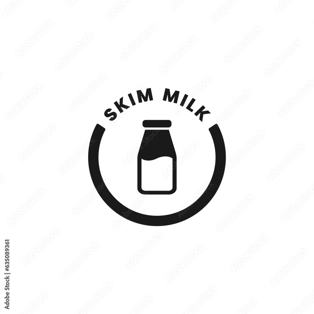Skim milk icon or Skim milk label vector isolated in flat style. Best