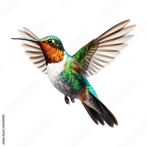 Flying hummingbird on transparent background. Generative ai design concept. © PicItUp