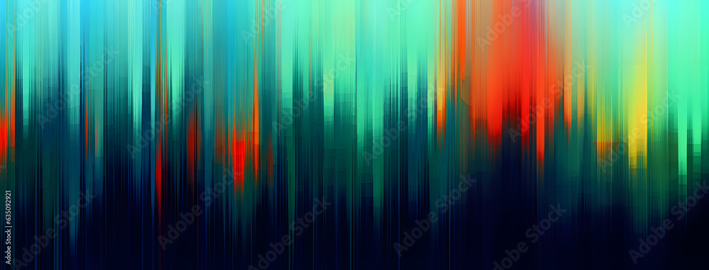 Abstract Color Glitch: Vibrant Green cyan and Blue Background