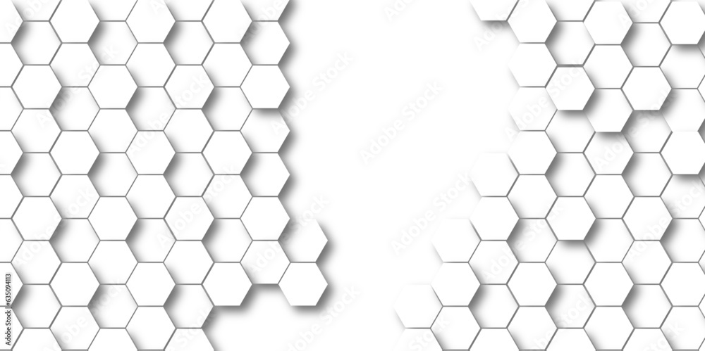 White Hexagonal Background. Luxury White Pattern. Vector Illustration. 3D Futuristic abstract honeycomb mosaic white background. geometric mesh cell texture. White Hexagonal Background. Luxury White Pattern. Vector Illustration. 3D Futuristic abstract honeycomb mosaic white background. geometric mesh cell texture.