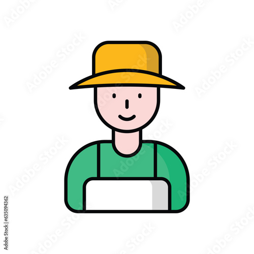 Farmer icon vector stock illustration.