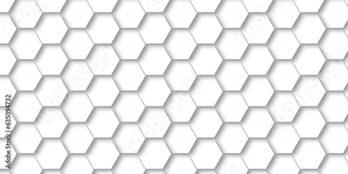 Fototapeta Naklejka Na Ścianę i Meble -  Background with White Hexagonal Background. Luxury White Pattern. Vector Illustration. 3D Futuristic abstract honeycomb mosaic white background. geometric mesh cell texture.	
