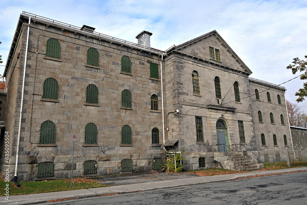 Sherbrooke Winter old prison closed in 1990, old stone building