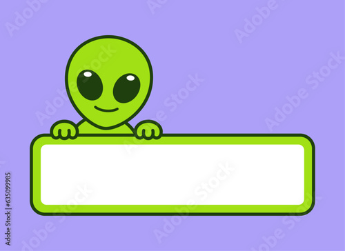 Cute Alien Vector Label