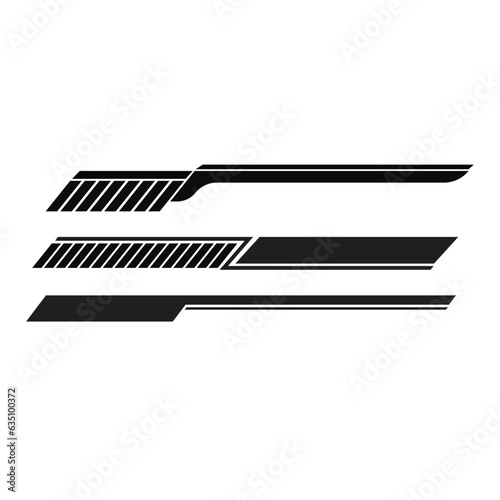 Sports car sticker stripe. Speed lines, racing tuning lines and car stickers vector set.