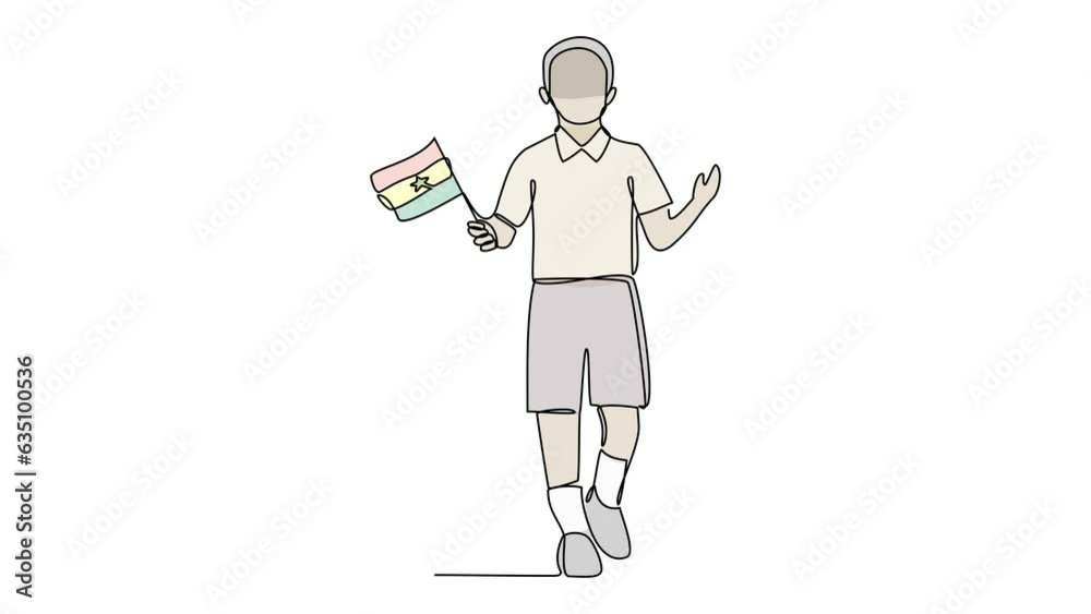 Animated self drawing of school uniform in Ghana with white background. Fashion education concept illustration in simple linear animation. School uniform concept design with full length animation. Animated self drawing of school uniform in Ghana with white background. Fashion education concept illustration in simple linear animation. School uniform concept design with full length animation.