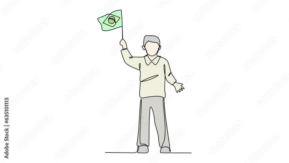 Animated self drawing of school uniform in Brazil with white background. Fashion education concept illustration in simple linear animation. School uniform concept design with full length animation. Animated self drawing of school uniform in Brazil with white background. Fashion education concept illustration in simple linear animation. School uniform concept design with full length animation.