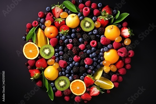 colorful mix of fresh fruits and berries © Оксана Олейник