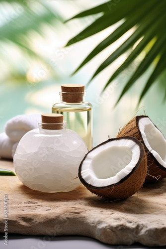 Coconut Oil Skin Care Product Advert Shot