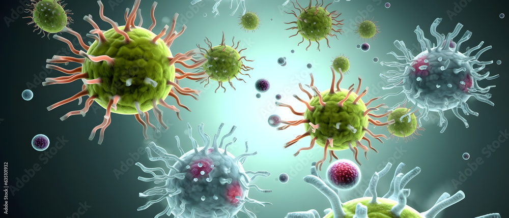 Microscopic View of Viruses and Pathogens - Understanding Epidemics and Health Threats