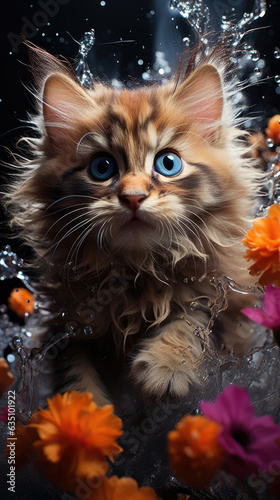 Katze Blumen