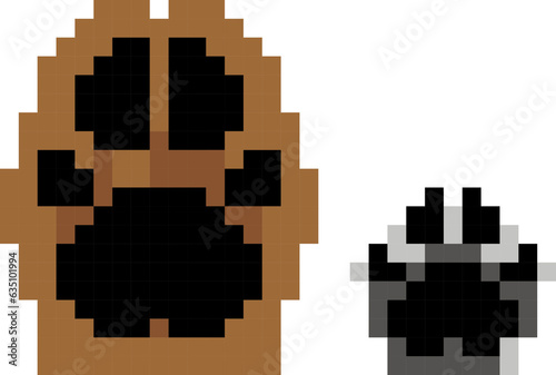 Dog's feet cartoon icon in pixel style © Eakkarach