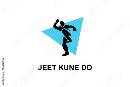 jeet kune do sport vector line icon. sportsman, fighting stance. sport pictogram illustration.