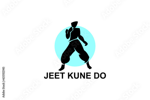 jeet kune do sport vector line icon. sportsman, fighting stance. sport pictogram illustration.