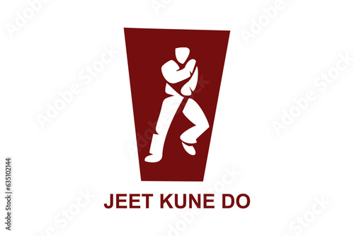 jeet kune do sport vector line icon. sportsman, fighting stance. sport pictogram illustration.