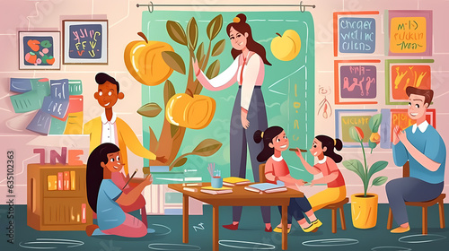 Happy Teachers' Day Colorful illustration