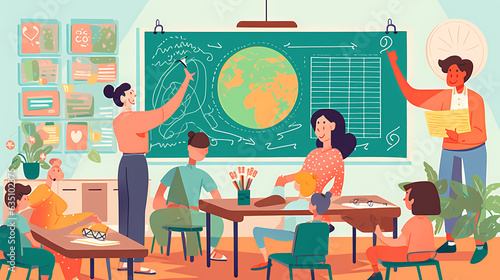 Happy Teachers' Day Colorful illustration