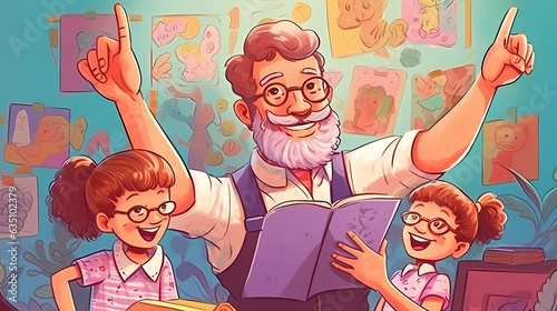 Happy Teachers' Day Colorful illustration