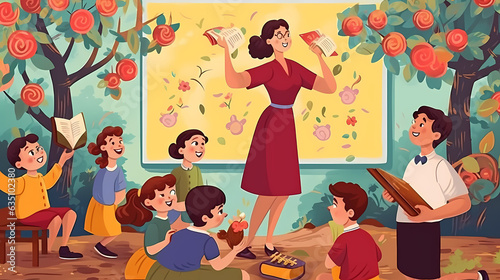 Happy Teachers' Day Colorful illustration