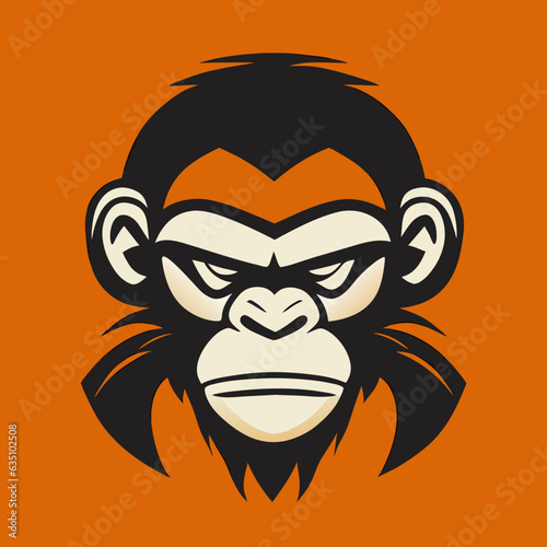 monkey illustration character, minimalist