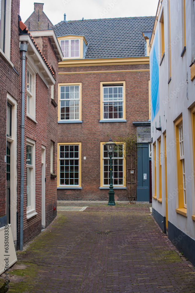 Fototapeta premium canal and houses in the town in the Netherlands