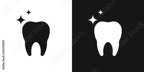 Molar healthy tooth vector icon. Human tooth silhouette, dental logo