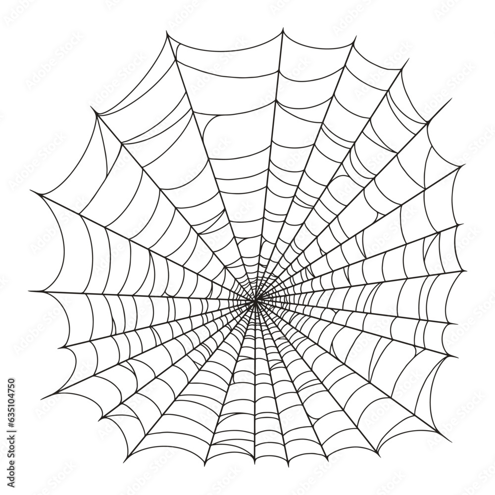 Circular spider web monochrome emblem