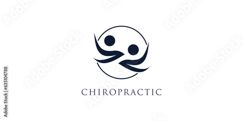 Chiropractic vector icon logo design with unique and creative style premium vector