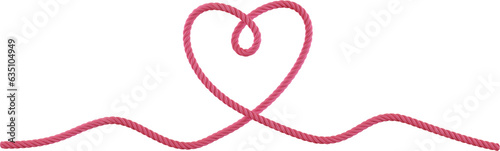 3d render heart shaped rope