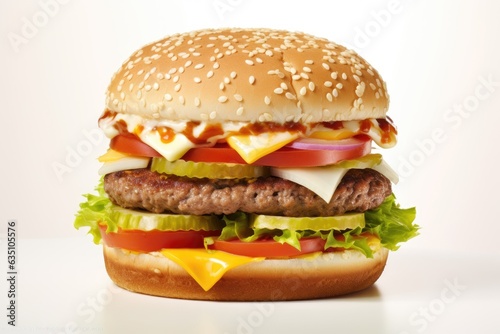 fast food Hamburger on a white background